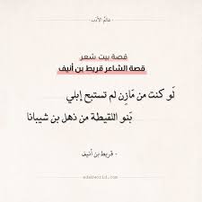 قصة الشاعر قريط بن أنيف ل و كنت من م از ن لم تستبح إبلي عالم الأدب Math Poetry Arabic Calligraphy