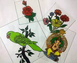 How To Make A Reverse Glass Painting Art Platter Glass Painting Patterns Glass Painting Glass Painting Art