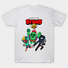 If you have these things, you're definitely going to want to play brawl stars! Leon Spike And Crow Design Brawl Stars Videogames T Shirt Teepublic