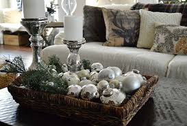Reuse these genius ideas all spring. Christmas Home Tour 2014 Christmas Coffee Table Decor Christmas Decorations Rustic Coffee Table Centerpieces