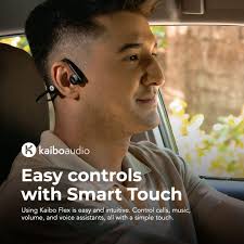 Kaibo Flex - Bone Conduction Headphones with Mic - Superior Sound - USB-C  Quick Charge - Open Ear Bluetooth Earphones - Water-Resistant - Smart Touch  Control - Sport Headset For Gym, Running,