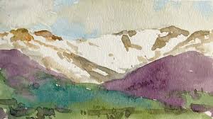 How To Paint A Mountain Landscape In Watercolors Beginner Watercolor Tutorial Youtube