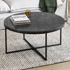 4.5 out of 5 stars. Temple Webster 80cm Black Serena Round Marble Coffee Table