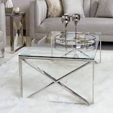 Zenn Contemporary Stainless Steel Clear Glass Lounge Coffee Table Picture Perfect Home In 2020 Glass Coffee Tables Living Room Glass Table Decor Table Decor Living Room