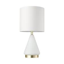 This table lamp features a hand forged metal ring finished in a plated brushed brass. Novogratz Soho 23 White Gold Table Lamp Wayfair