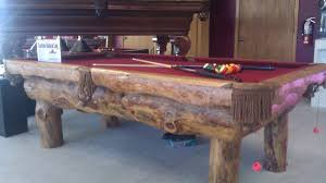 Selection of manufactured pool table accessories. Lodge Pole Rustic Pool Table