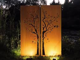 Garden Wall Tree Steel Rust Screen Etsy In 2021 Garden Wall Outdoor Wall Art Tree Wall