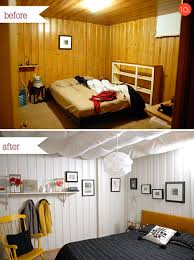 Roundup 10 Inspiring Budget Friendly Bedroom Makeovers Paneling Makeover Wood Paneling Makeover Bedroom Makeover