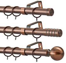 What is the price range for single curtain rods? 28mm Diameter Antique Copper Effect Metal Curtain Pole Various Sizes And Finials Ebay