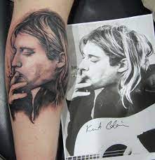 King Of Grunge Kurt Cobain Portrait Tattoo By Kade Mack Kaleidoscope Tattoo Studio Bondi Sydney Portrait Tattoo Musician Tattoo Portrait