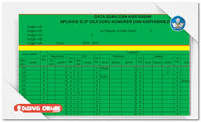 Perbedaan aplikasi penghonoran tatap muka dengan aplikasi slip gaji guru ini adalah untuk laporan pengajian tiap bulan berdasarkan perhitungan yang berdasarkan jam kerja, dengan aplikasi ini seorang bendahara tidak akan di repotkan memuat database guru untuk membuat slip gaji tiap bulan. Cara Mudah Membuat Slip Gaji Guru Dan Staff Sekolah Secara Otomatis Menggunakan Aplikasi Excel Operator Sekolah