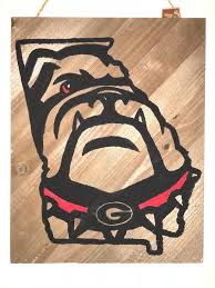 Georgia Bulldog Wall Decor Georgia Bulldog Football Painting Etsy Georgia Bulldogs Football Football Paintings Georgia Bulldogs