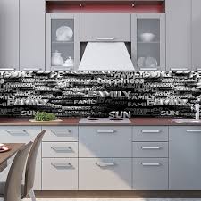 kitchen backsplash  3d text  vinyl