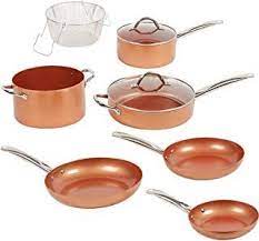 Copper Chef Elite 9 Piece Round Cookware Set Copper Kitchen Accessories Copper Chef Cookware Set