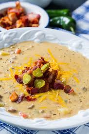 I know some of you are not into the whole velveeta addition, but i tried to make. Jalapeno Bacon Cheeseburger Soup Spicy Southern Kitchen