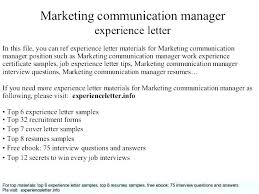Marketing Communications Resume Samples Communication Examples It ...