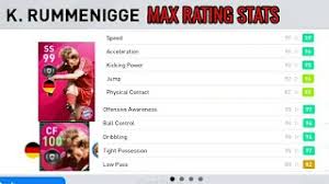 Rare featured players players who performed well during weekend matches will appear in the game as featured players. 100 Ovr Iconic K Rummenigge Max Rating Stats Pes 2020 Mobile Youtube