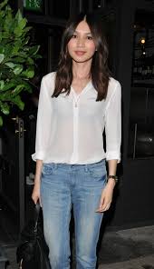See more of gemma chan on facebook. Actress Gemma Chan Wearing Her 18ct Gold Alphabet G Pendant By Monicavinader Chic Summer Style Gemma Chan Style Fashion