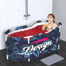 Genieße ein entspannendes bad in der faltbaren badewanne für erwachsene! Tragbare Faltbare Badewanne Mit Deckel Doppel Nicht Aufblasbare Faltbare Badewanne Folding Blarge Ath Barrel Rahmen Fur Erwachsene