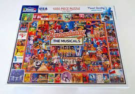 Maybe you would like to learn more about one of these? New White Mountain Jigsaw Puzzle Broadway The Musicals 1000 Piece 24x30 Collage Whitemountain White Mountain Musicals Jigsaw Puzzles