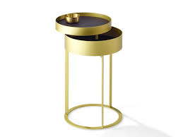 Family of low tables and night table with drawer which reminds the look suspended between tradition and contemporaneity of the low tables which have the same name. Draenert Night Round Metal Bedside Table With Drawers