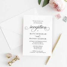 Printable Wedding Reception Invitation Template Evening Etsy Wedding Reception Invitations Reception Invitations Reception Card
