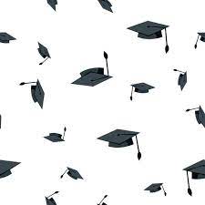 Graduation Hat Seamless Pattern Vector School Student Black Cap Academic Ceremony Cute Graphic Texture Textile Backdrop Cartoon Colorful Background Illustration Graduation Wallpaper Colorful Backgrounds Seamless Pattern Vector