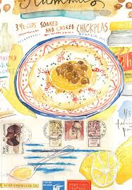 Hummus Rezept Druck Kuche Wandkunst Aquarell Israeli Essen Etsy Recipe Drawing Food Illustrations Kitchen Decor Wall Art