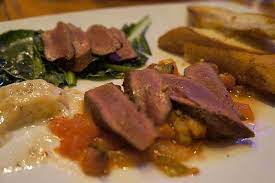 Beef Heart Au Poive Creole Tomato Jardiniere La Shallot And Caper Aioli Red Wine And Juniper Gastrique Dantes Kitchen New Orleans District Garden