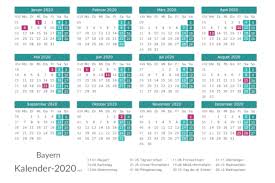 Checke die nächsten termine rechtzeitig, damit die planung der urlaubsreise gelingt und der erholung nichts im wege steht. Kalender 2020 Bayern