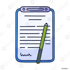 Contrato documento icono en estilo garabato mano dibujo dibujo acuerdo -  vector de stock | Crushpixel