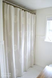 How To Stencil A Drop Cloth Shower Curtain An Oregon Cottage Cloth Shower Curtain Diy Shower Curtain Farmhouse Shower Curtain