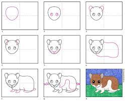 Easy How To Draw A Hamster Tutorial And Hamster Coloring Page