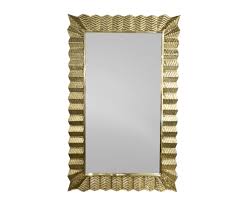 Color designs are applied to glass surface and withstand normal handling, cutting and nipping; Bespoke Italian Art Deco Design Ruffled Gold Murano Glass Brass Mirror Nydc