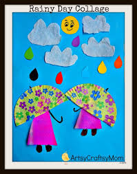 Rainy Day Paper Collage Art For Kids Paper Collage Art