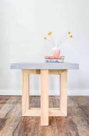 How To Make A Diy Geometric Concrete And Wood Side Table Diy Side Table Side Table Wood Geometric Furniture