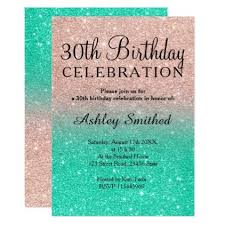 Birthday Cake Glitter Rose Gold Happy 30th Birthday Rose Gold Glitter Turquoise Sombre 30th Birthday Invitation Zazzle Com 30th Birthday Invitations 30th Birthday Birthday Invitations