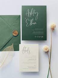 Sage Wedding Invitation Olive Invites Simple And Elegant Green Invitation Clean And Modern Invite Little Bridge Design Deposit Letterpress Wedding Stationery Wedding Invitations Minimalist Wedding Invitations