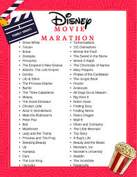 › list of all disney movies. Free Printable Disney Movie Marathon List Savvy Mama Lifestyle