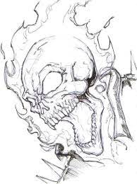 This is a requested coloured pencil drawing of marvel's ghost rider. Flame Skull Ghost Rider Drawing Comic Art Sketch Skull Art Drawing