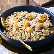 Recette Risotto De Sarrasin Aux Noix De Saint Jacques Et Au Fromage Recette Recette Risotto Risotto Sarrasin