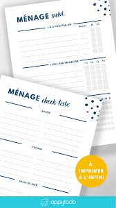 Organisation Du Menage A La Maison Listes Et Trackers A Imprimer Organization Printables Planner Kit Organisation