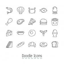 Lade Gekritzel Essen Icons Kostenlos Herunter Hd Fotos Gekritzel Einfache Sachen Zum Zeichnen