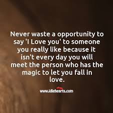 Never Waste A Opportunity To Say I Love You Idlehearts