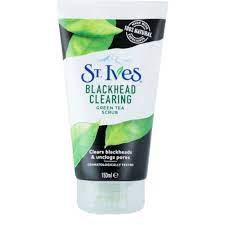 Spread in small circular motions, applying gentle pressure to wake your skin's natural circulation. St Ives Blackhead Clearing Green Tea Scrub 150ml Zaza Cosmetics