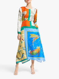 Stand out in a sea of lbd's this season and give your wardrobe a fruity feel with our range of orange dresses. Weekend Maxmara Abile Silk Midi Dress Orange Blue At John Lewis Partners
