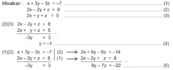 Ppt sistem persamaan linear tiga variabel. Sistem Persamaan Linier Tiga Variabel Materi Lengkap Matematika