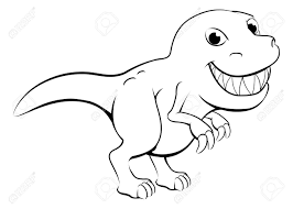 Find high quality dinosaur clipart, all png clipart images with transparent backgroud can be download for free! Black And White Illustration Of A Happy Cartoon T Rex Dinosaur Royalty Free Cliparts Vectors And Stock Illustration Image 18593551