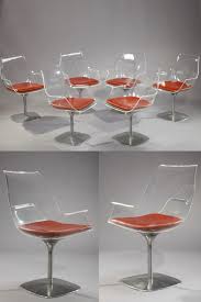 6 Perspex Swivel Chairs Close To Champagne Chair By Erwine Estelle Laverne