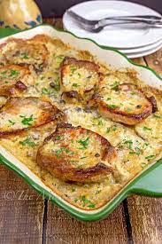 Baked Pork Chops And Scalloped Potatoes Pork Chop Casserole Recipes Pork Recipes Boneless Pork Chop Recipes